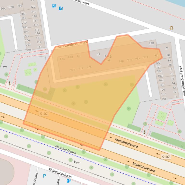 Kaart van postcodegebied 3063GC.