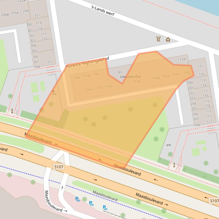 Kaart van postcodegebied 3063GE.