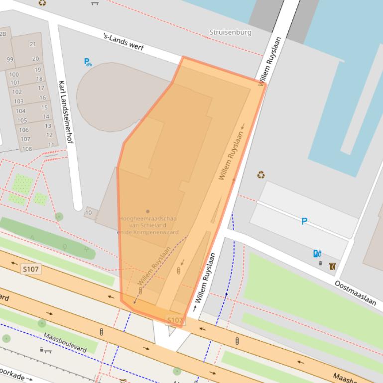 Kaart van postcodegebied 3063GK.