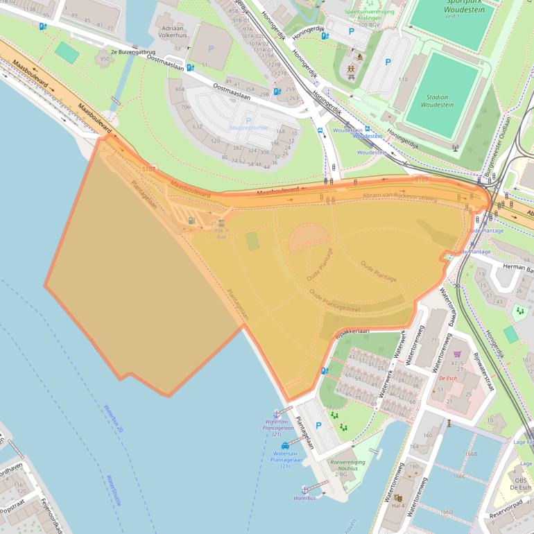 Kaart van postcodegebied 3063NM.