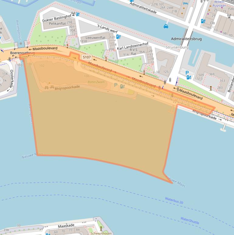 Kaart van postcodegebied 3063NS.