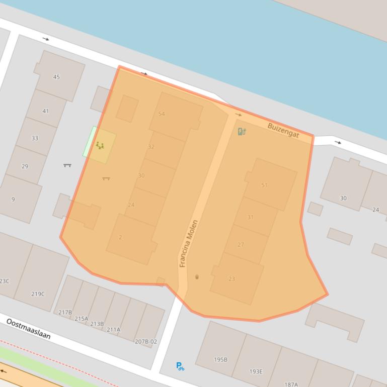 Kaart van postcodegebied 3063PC.