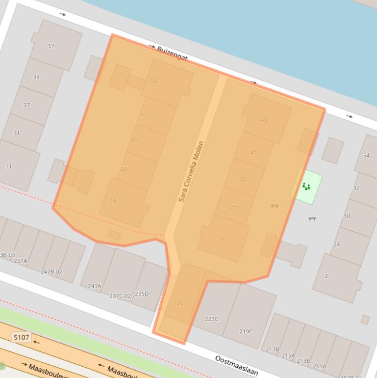 Kaart van postcodegebied 3063PD.