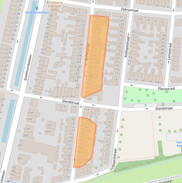 Kaart van postcodegebied 3064AB.