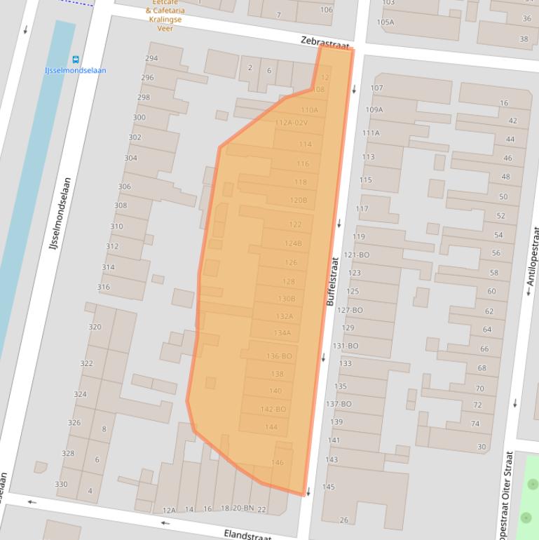 Kaart van postcodegebied 3064AD.