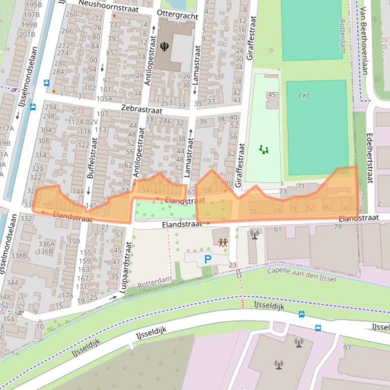 Kaart van postcodegebied 3064AH.