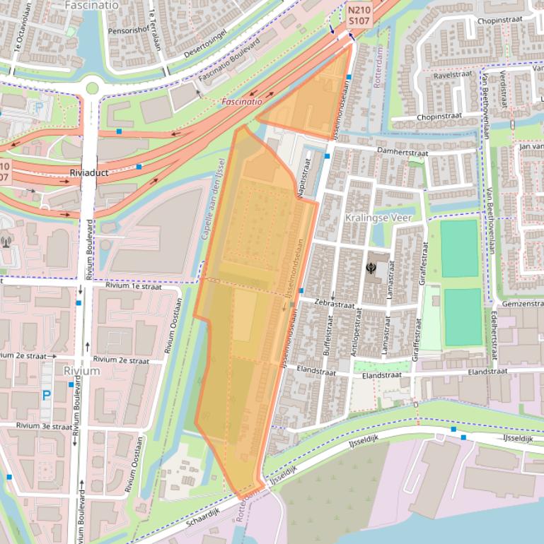 Kaart van postcodegebied 3064AS.