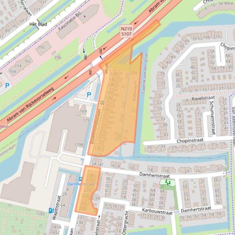 Kaart van postcodegebied 3064AT.