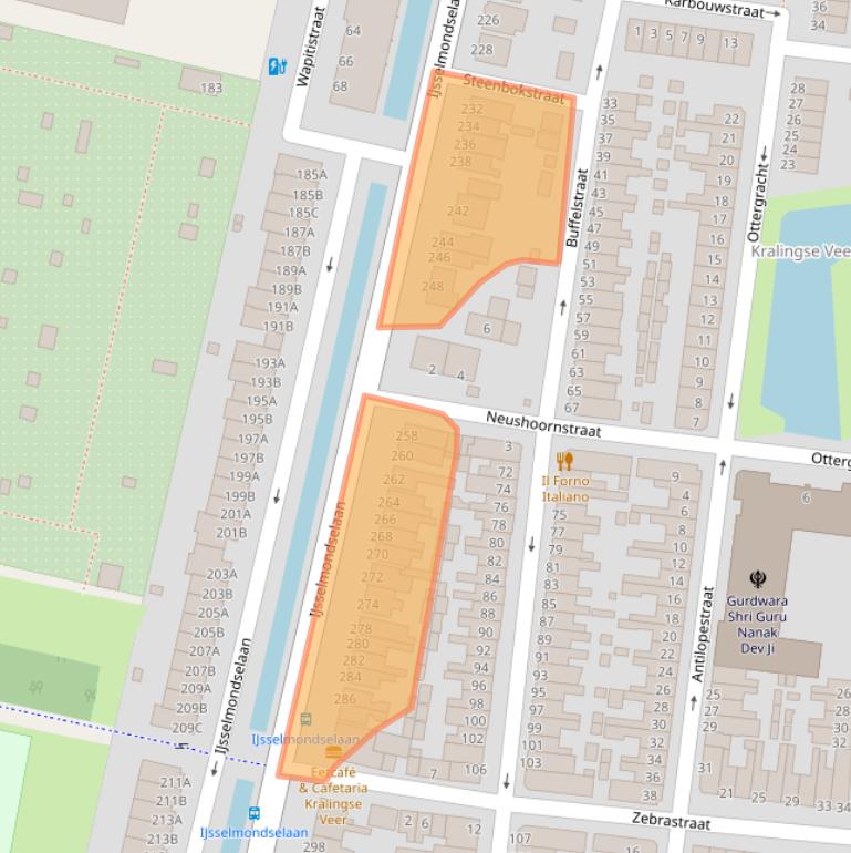 Kaart van postcodegebied 3064AV.