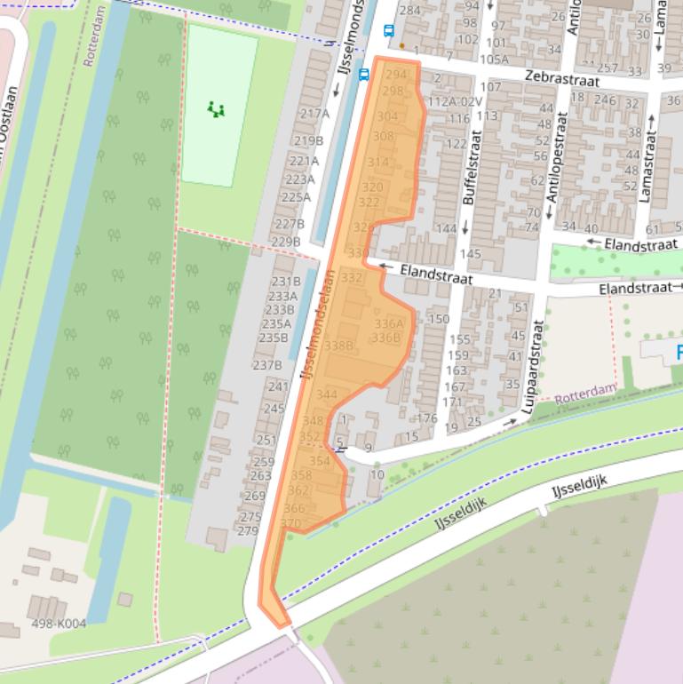 Kaart van postcodegebied 3064AW.