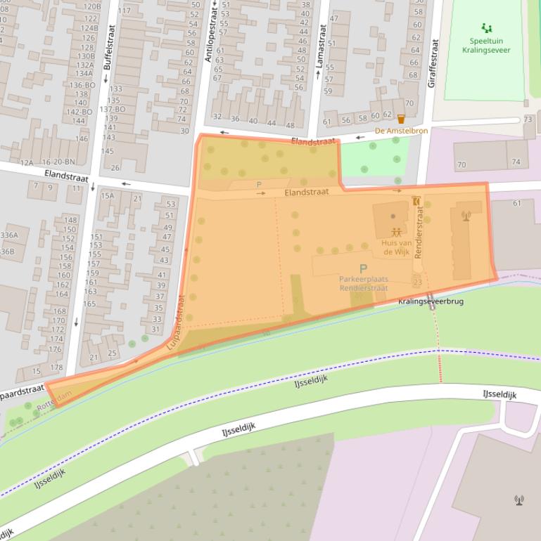 Kaart van postcodegebied 3064AX.