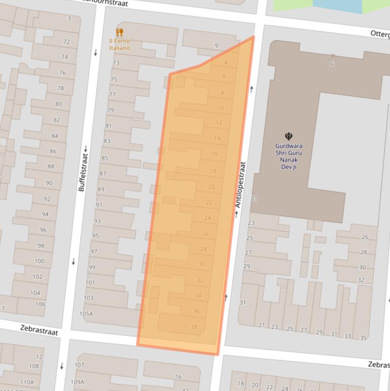 Kaart van postcodegebied 3064LB.