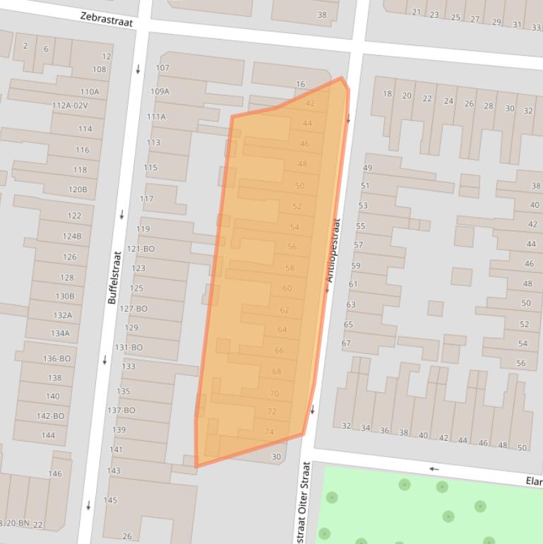 Kaart van postcodegebied 3064LC.