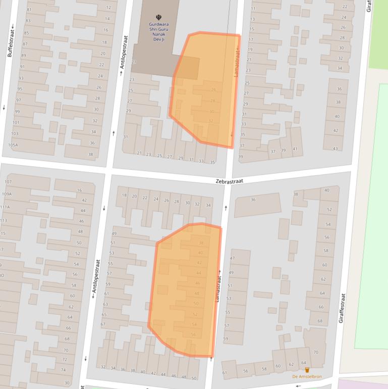 Kaart van postcodegebied 3064LL.