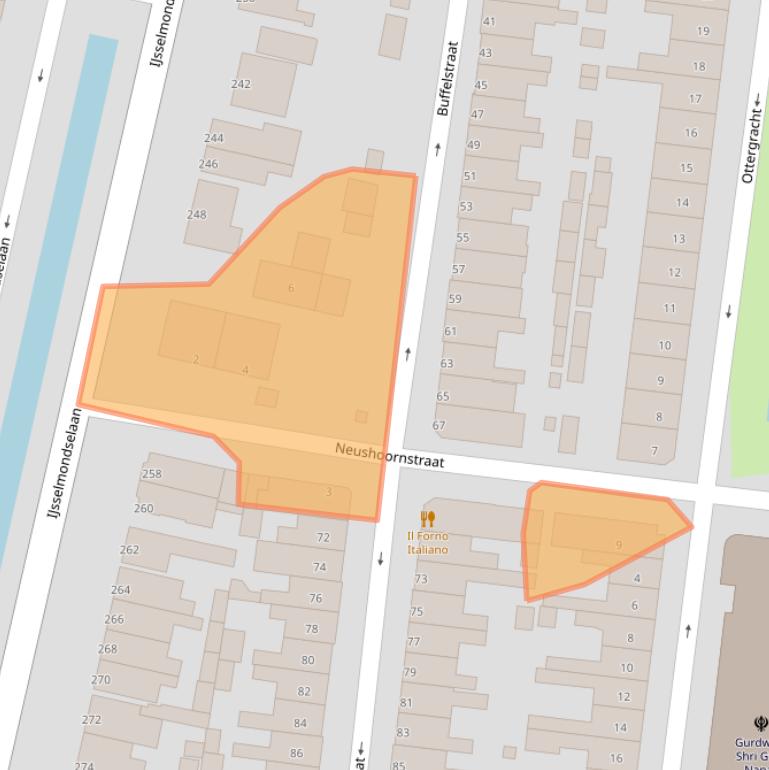 Kaart van postcodegebied 3064LM.