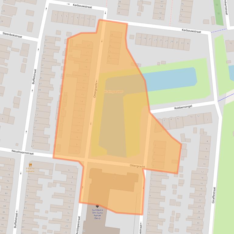 Kaart van postcodegebied 3064LN.