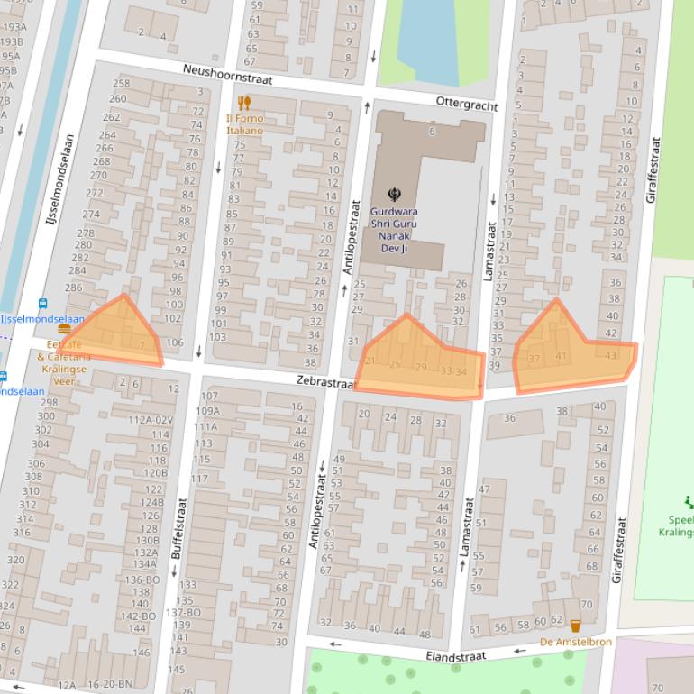 Kaart van postcodegebied 3064LR.