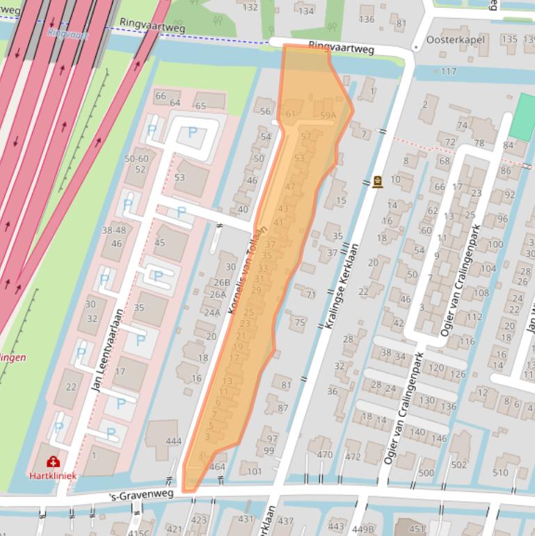 Kaart van postcodegebied 3065DA.