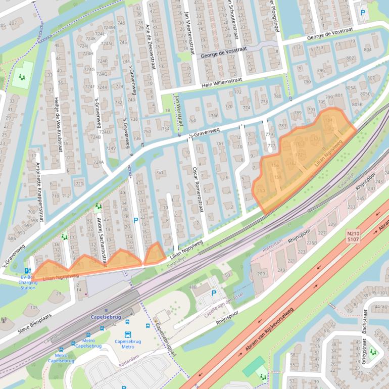 Kaart van postcodegebied 3065EG.