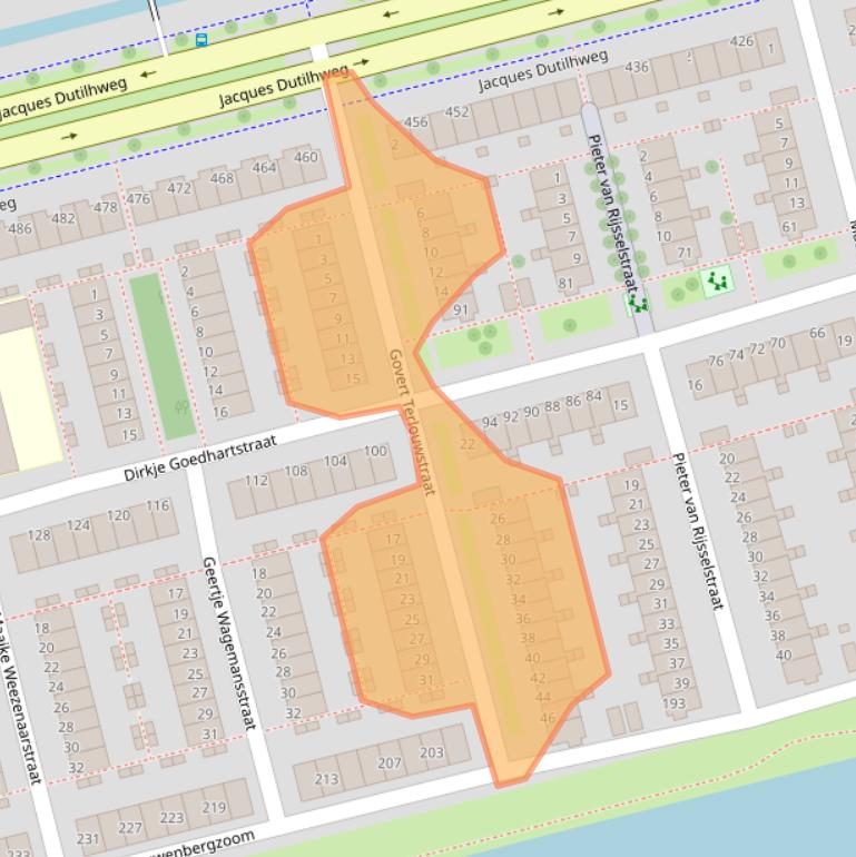 Kaart van postcodegebied 3065GH.