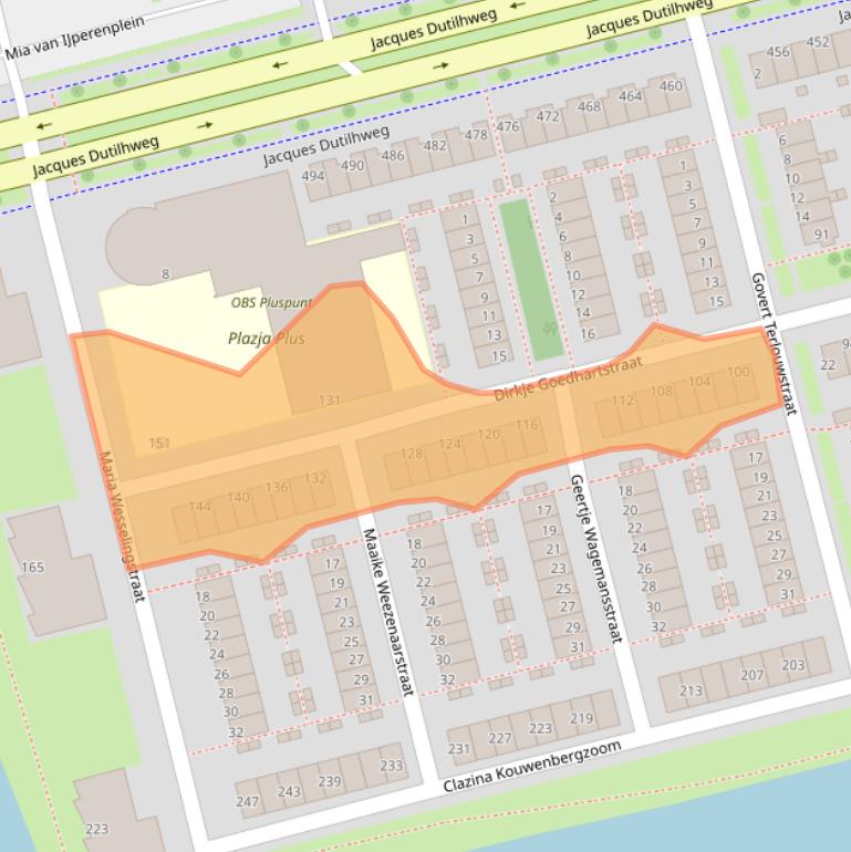 Kaart van postcodegebied 3065GJ.