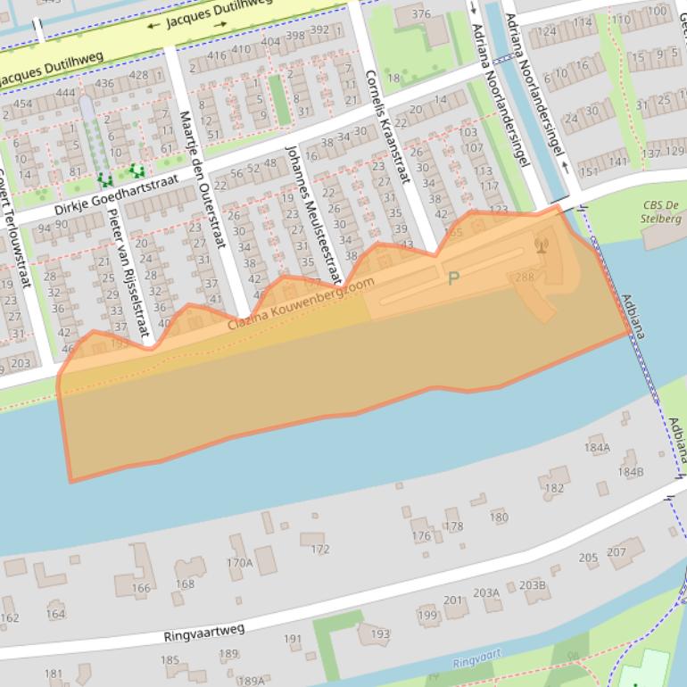 Kaart van postcodegebied 3065HG.