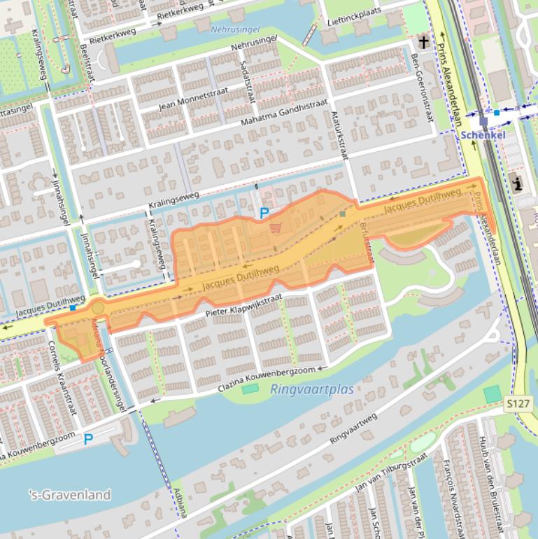 Kaart van postcodegebied 3065KA.