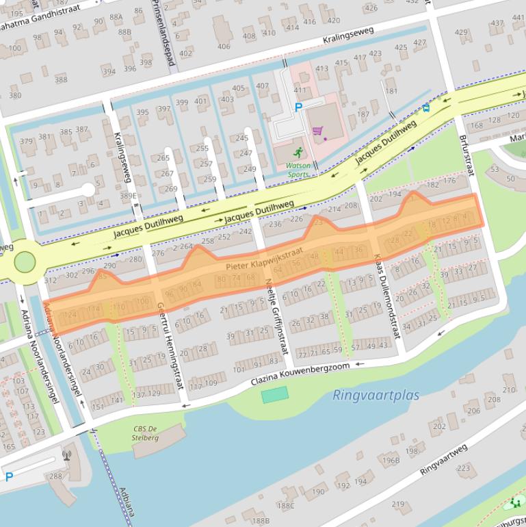 Kaart van postcodegebied 3065KB.
