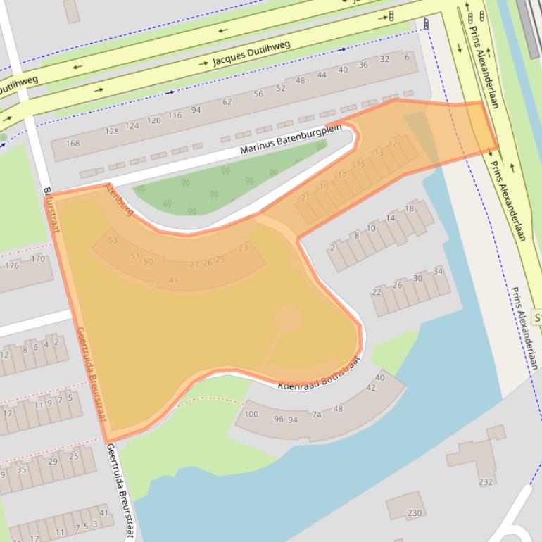 Kaart van postcodegebied 3065KL.