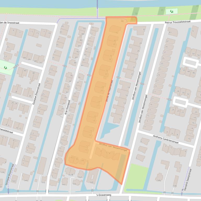 Kaart van postcodegebied 3065NG.