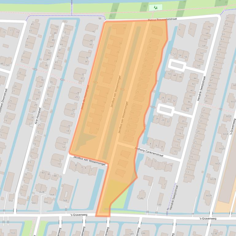 Kaart van postcodegebied 3065NH.