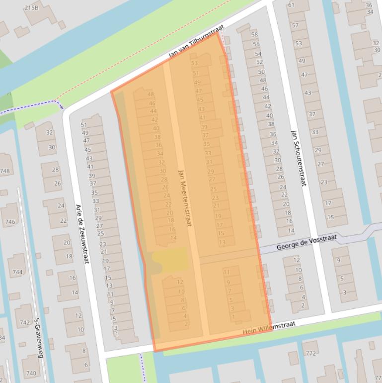 Kaart van postcodegebied 3065PB.