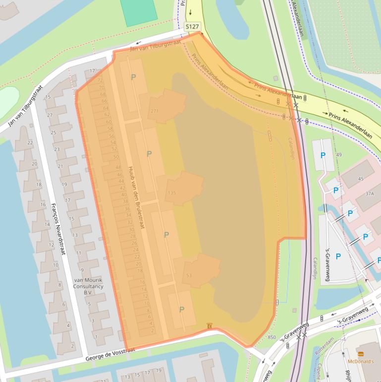 Kaart van postcodegebied 3065PG.