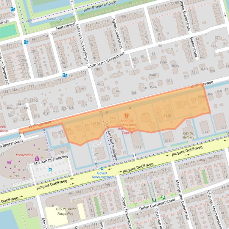 Kaart van postcodegebied 3065RC.
