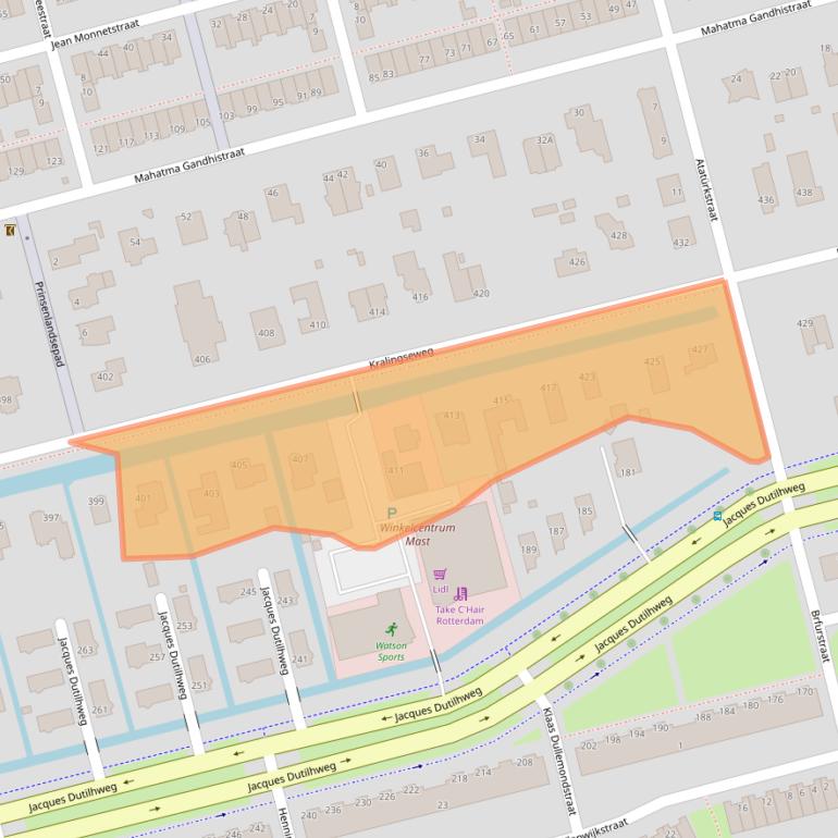 Kaart van postcodegebied 3065RE.