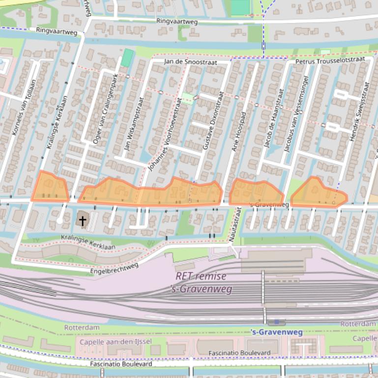 Kaart van postcodegebied 3065SG.