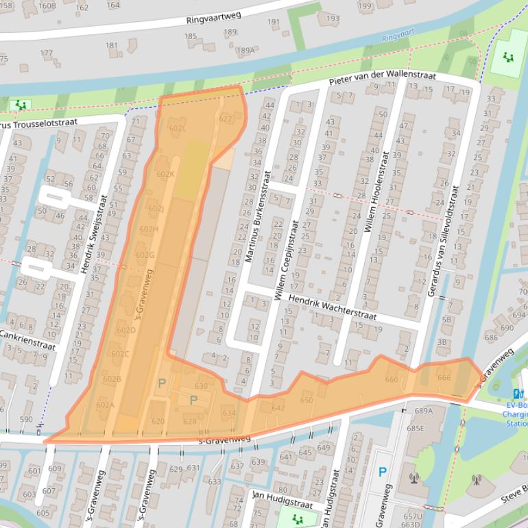 Kaart van postcodegebied 3065SH.