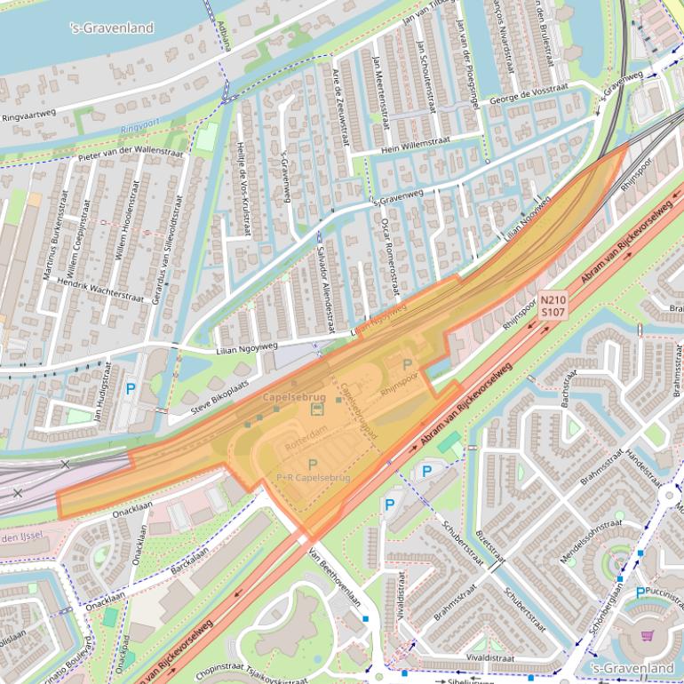 Kaart van postcodegebied 3065SM.