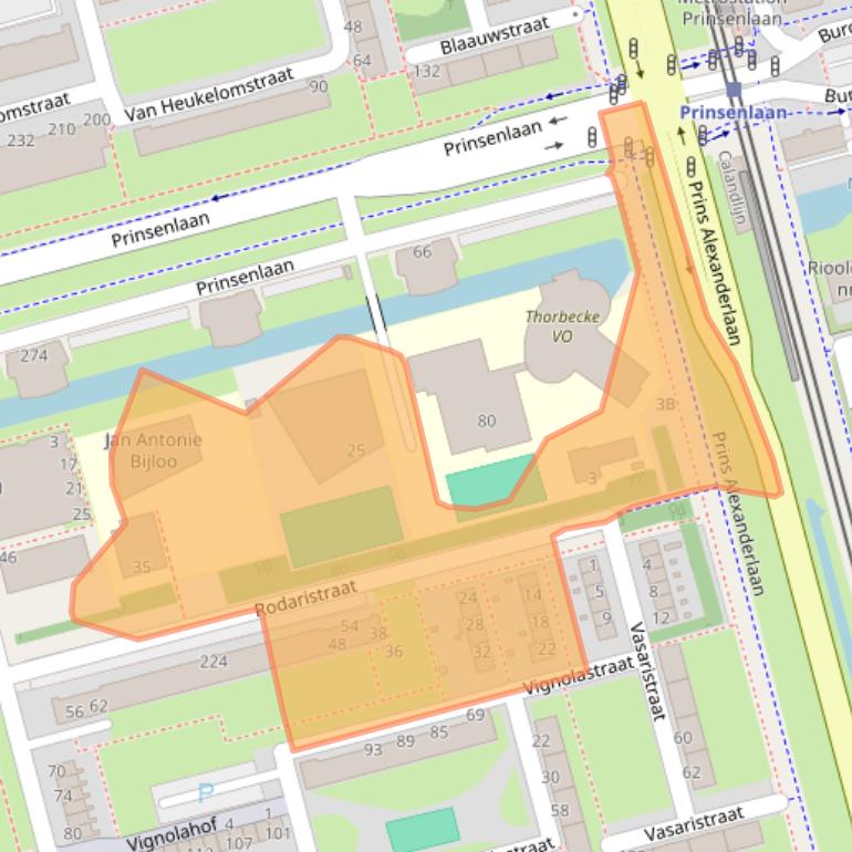 Kaart van postcodegebied 3066LA.