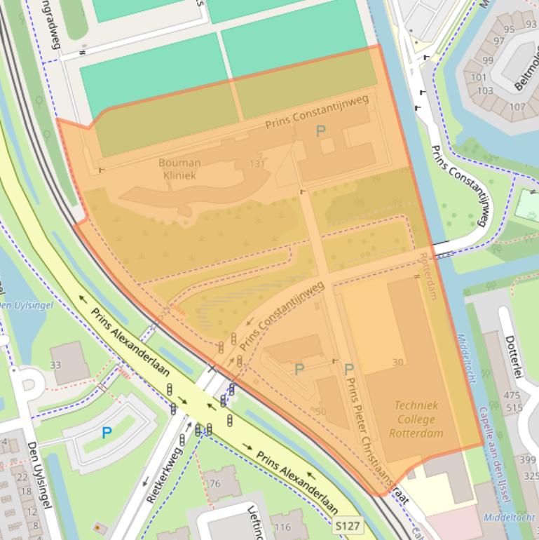 Kaart van postcodegebied 3066TA.