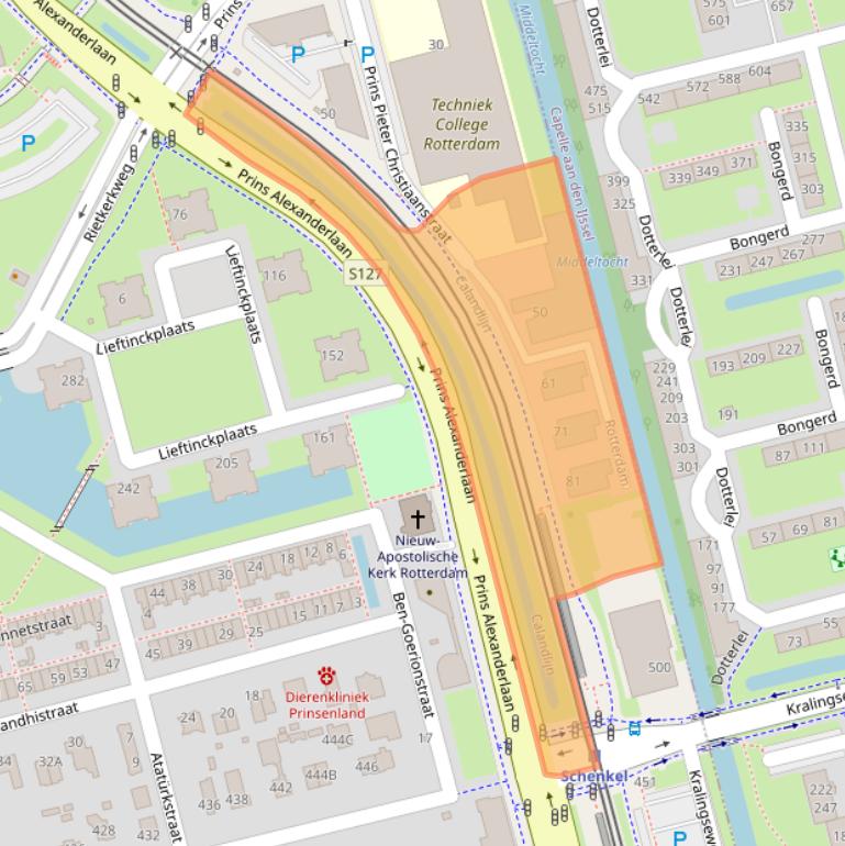 Kaart van postcodegebied 3066TB.