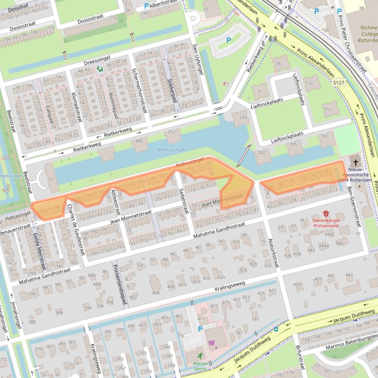Kaart van postcodegebied 3066VN.