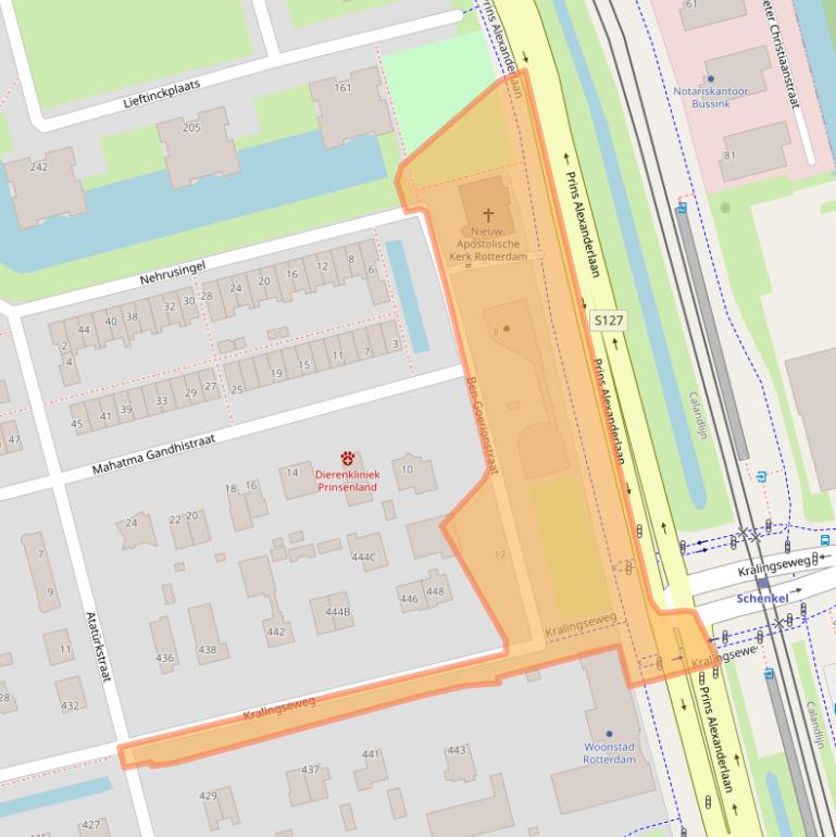 Kaart van postcodegebied 3066VV.