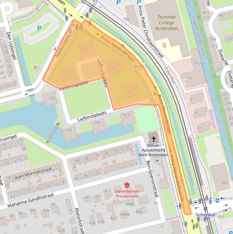 Kaart van postcodegebied 3066XA.