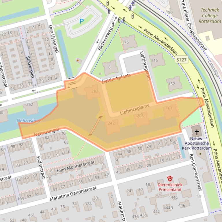 Kaart van postcodegebied 3066XB.