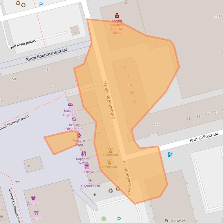 Kaart van postcodegebied 3067AB.