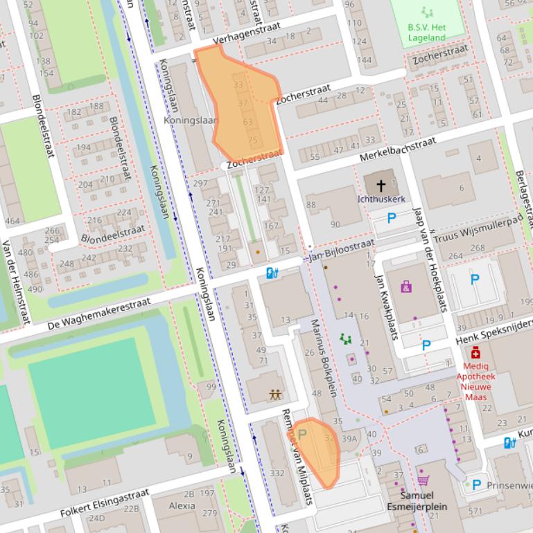 Kaart van postcodegebied 3067AS.