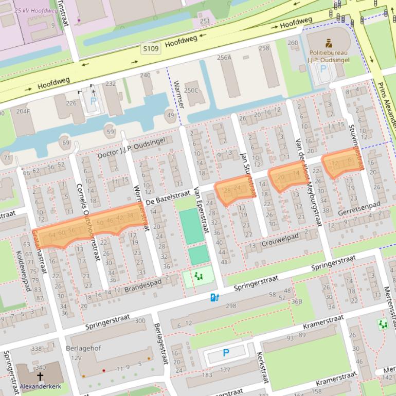 Kaart van postcodegebied 3067EA.