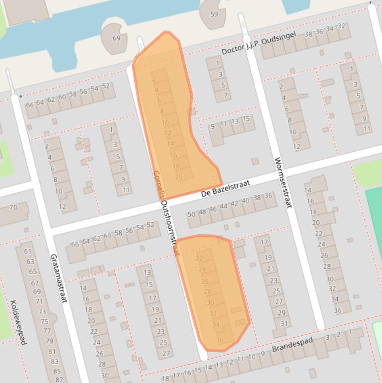 Kaart van postcodegebied 3067ED.