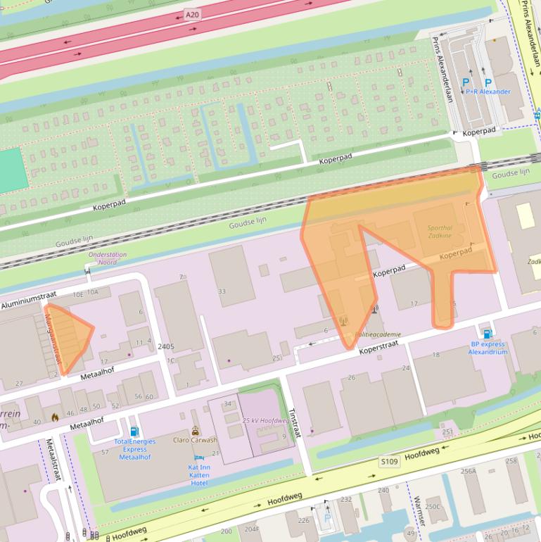 Kaart van postcodegebied 3067GT.